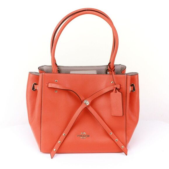 NWT Coach Turnlock Refined Pebble Leather Bucket Tote Watermelon - Picture 5 of 13